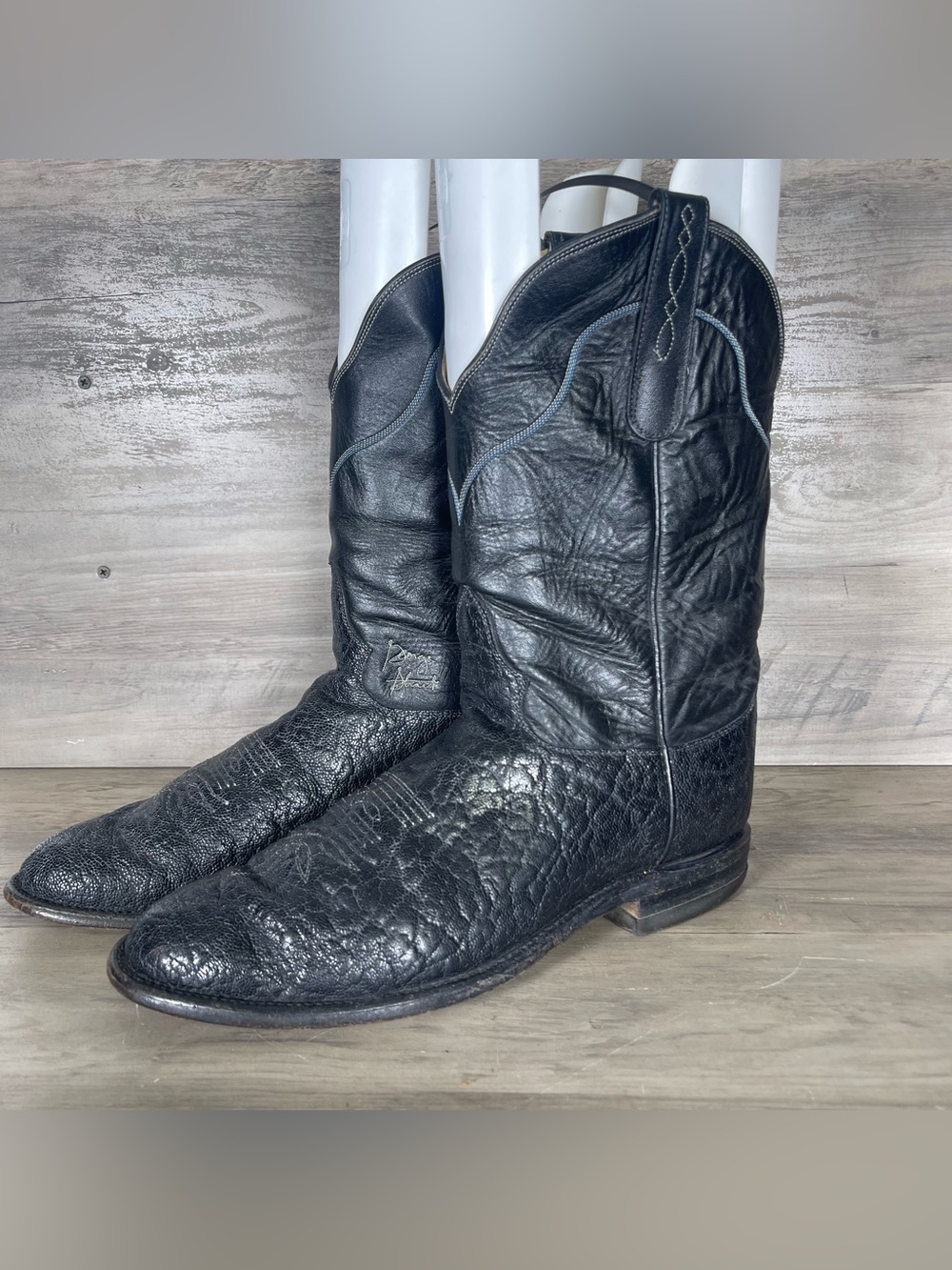 Tony Lama X George Strait Mens 10D Exotic Africa Black Leather Cowboy Boots